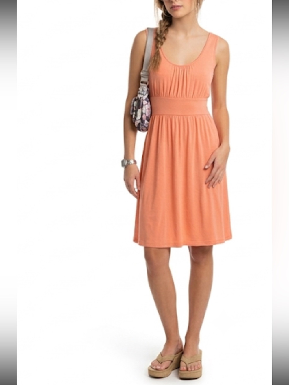 American Rag Cie Coral Peach Tank Dress Summer Vacation Sz L